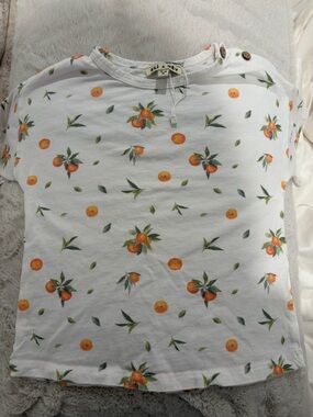 Kids White Short-Sleeve Tee with Orange Print